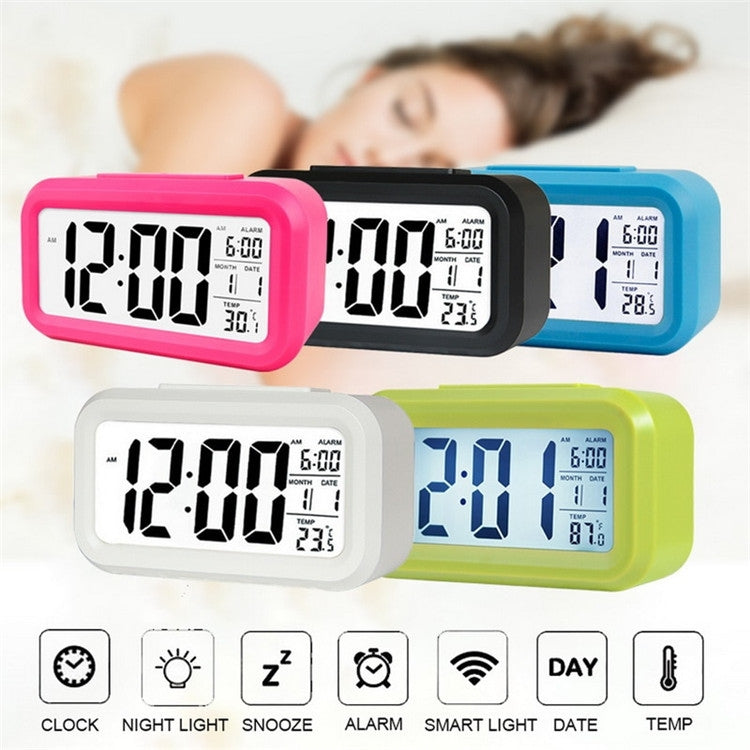 Temperature Type Lazy Snooze Alarm Mute Backlit Electronic Clock(White) - Alarm Clocks by PMC TechLife | Online Shopping South Africa | PMC TechLife | Buy Now Pay Later Mobicred