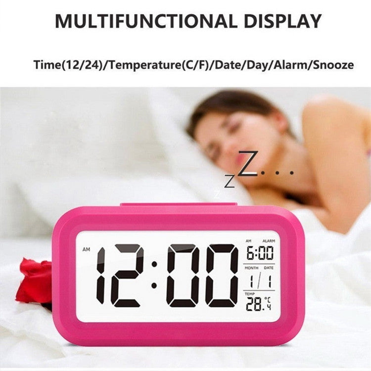 Temperature Type Lazy Snooze Alarm Mute Backlit Electronic Clock(White) - Alarm Clocks by PMC TechLife | Online Shopping South Africa | PMC TechLife | Buy Now Pay Later Mobicred