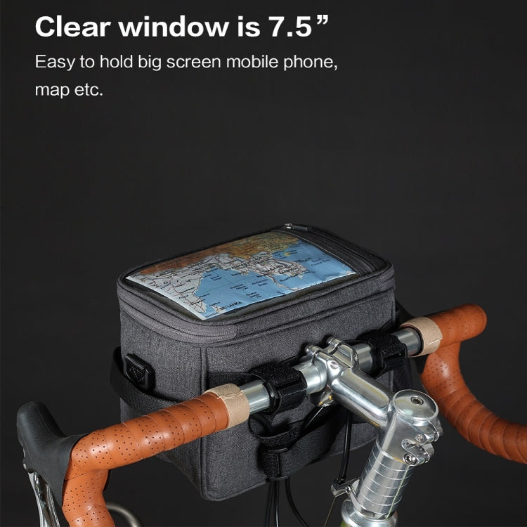 Rhinowalk Bicycle Front Handle Bag Camera Bag Waterproof 7.5 inch Large Touch Screen Navigation Mobile Phone Bag Bicycle Bag(Carbon Fiber Black Green) - free shipping - PMC TechLife - Order now!