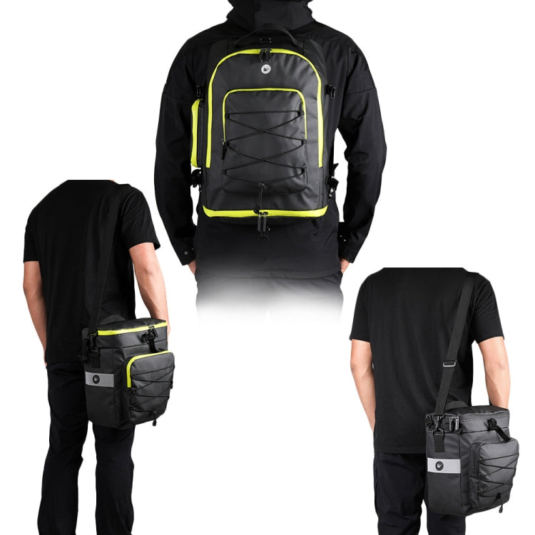 Rhinowalk Three-in-one Multifunctional Bicycle Rear Shelf Pannier Waterproof Long-distance Equipment(Full Black) - free shipping - PMC TechLife - Order now!