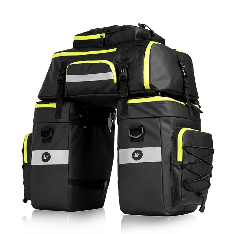 Rhinowalk Three-in-one Multifunctional Bicycle Rear Shelf Pannier Waterproof Long-distance Equipment(Black Green) - free shipping - PMC TechLife - Order now!