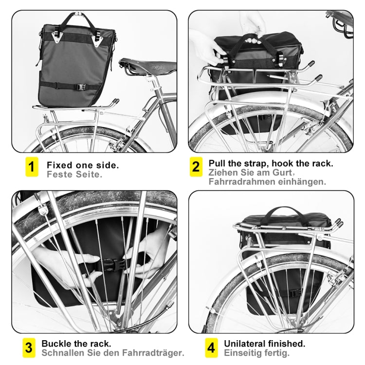 Rhinowalk Three-in-one Multifunctional Bicycle Rear Shelf Pannier Waterproof Long-distance Equipment(Black Green) - free shipping - PMC TechLife - Order now!