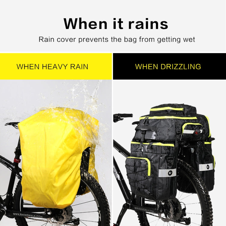 Rhinowalk Three-in-one Multifunctional Bicycle Rear Shelf Pannier Waterproof Long-distance Equipment(Black Green) - free shipping - PMC TechLife - Order now!