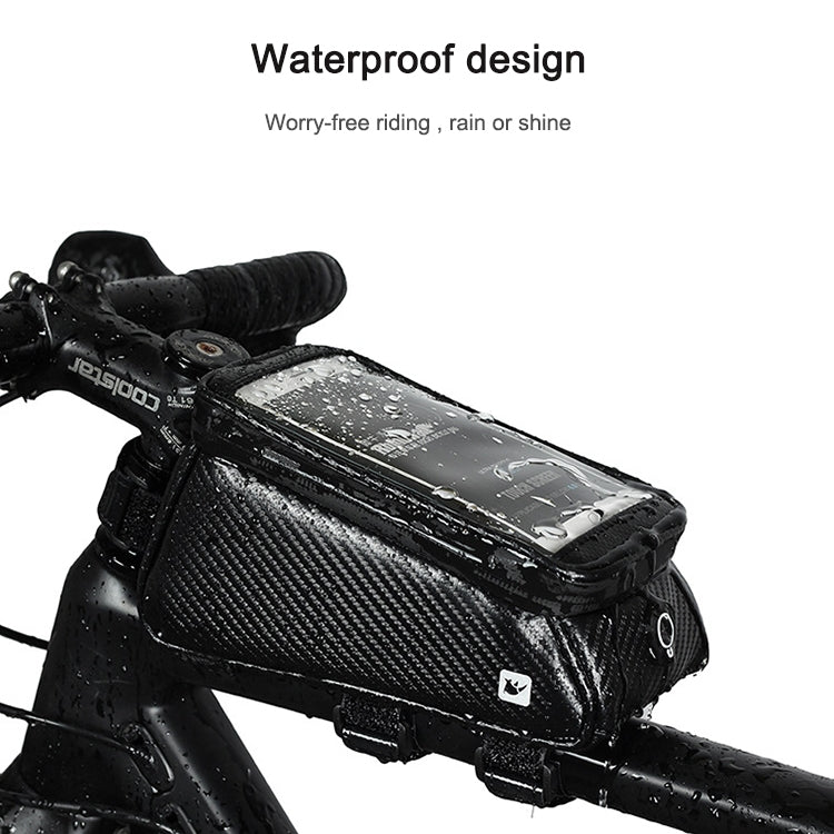 Rhinowalk Bicycle Front Tube Bag Waterproof Mobile Phone Touch Screen Multi-function Bicycle Handlebar Bag(Matt Black) - free shipping - PMC TechLife - Order now!
