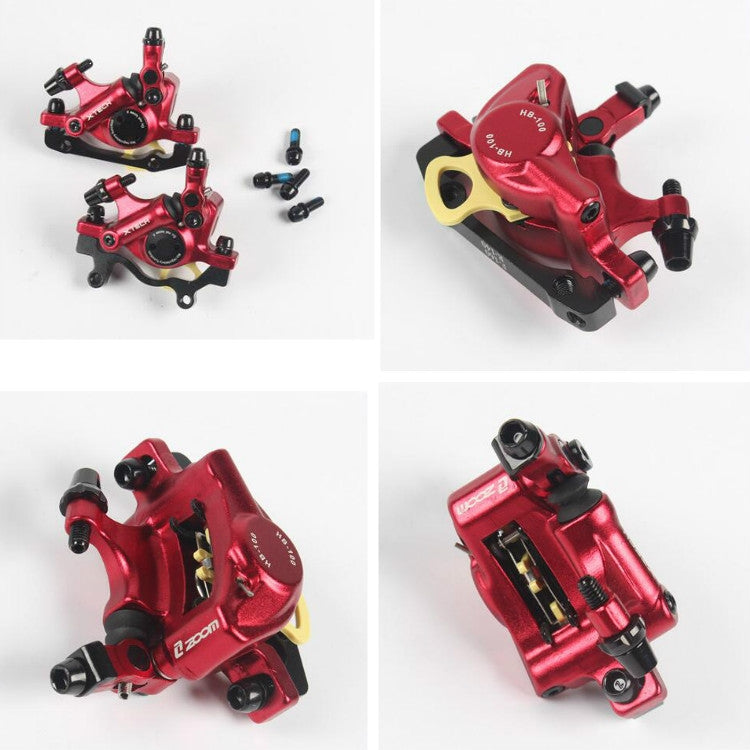 ZOOM HB100 Mountain Bike Hydraulic Brake Caliper Folding Bike Cable Pull Hydraulic Disc Brake Caliper, Style:Front and Rear(Black) - free shipping - PMC TechLife - Order now!