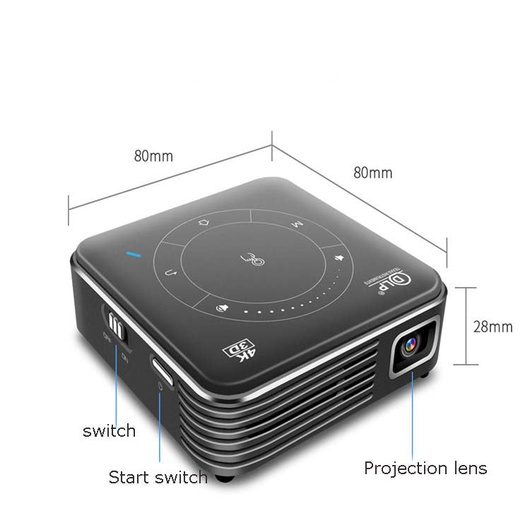 P11 854x480 DLP Mini Smart Projector With Infrared Remote Control, Android 9.0, 2GB+16GB, Support 2.4G/5G WiFi, Bluetooth, TF Card(Silver Gray) - LED Projector by PMC TechLife | Online Shopping South Africa | PMC TechLife