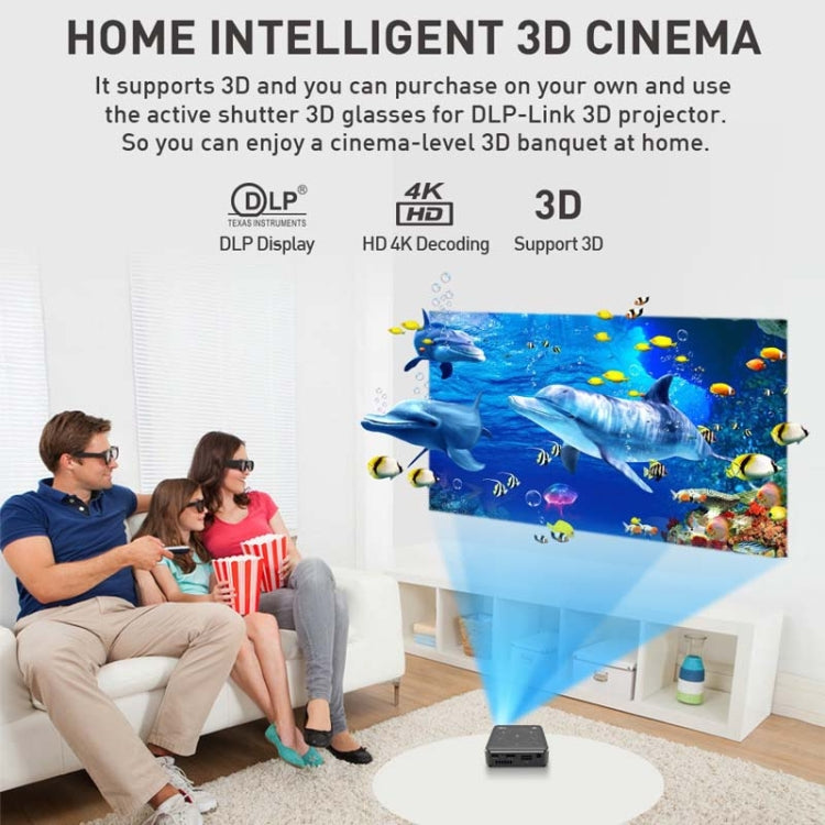 P11 854x480 DLP Mini Smart Projector With Infrared Remote Control, Android 9.0, 2GB+16GB, Support 2.4G/5G WiFi, Bluetooth, TF Card(Silver Gray) - LED Projector by PMC TechLife | Online Shopping South Africa | PMC TechLife