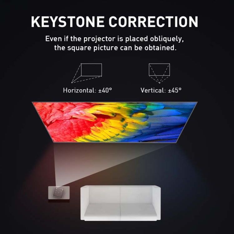 P11 854x480 DLP Mini Smart Projector With Infrared Remote Control, Android 9.0, 2GB+16GB, Support 2.4G/5G WiFi, Bluetooth, TF Card(Silver Gray) - LED Projector by PMC TechLife | Online Shopping South Africa | PMC TechLife