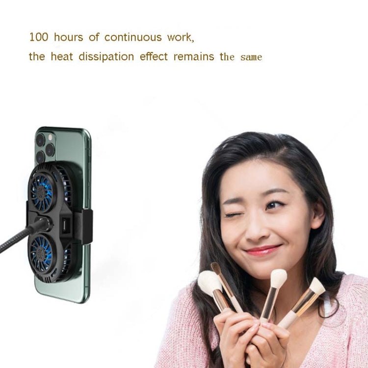 AH-102 Type-C / USB-C + USB Interface Dual Cooling And Fast Cooling Mobile Phone Radiator for 4-6.5 inch Mobile Phones, Power Cable Length: 1.5m(Black) - Cooling Fan Radiator by PMC TechLife | Online Shopping South Africa | PMC TechLife