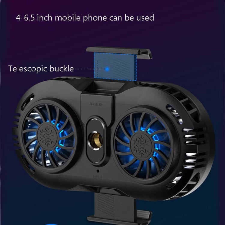 AH-102 Type-C / USB-C + USB Interface Dual Cooling And Fast Cooling Mobile Phone Radiator for 4-6.5 inch Mobile Phones, Power Cable Length: 1.5m(Black) - Cooling Fan Radiator by PMC TechLife | Online Shopping South Africa | PMC TechLife