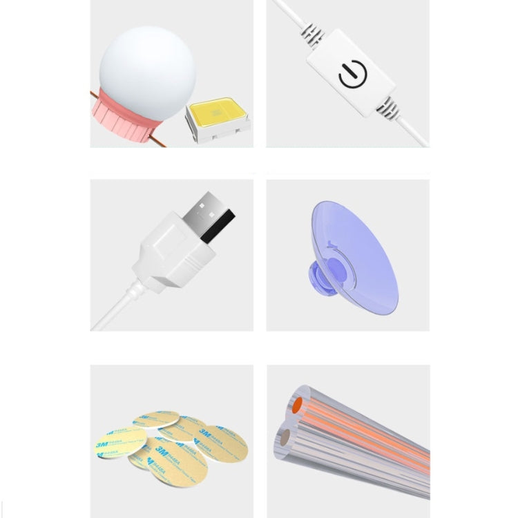 10  LEDs Mirror Front Light Dimmable Makeup Mirror USB Touch Control Light - free shipping - PMC TechLife - Order now!