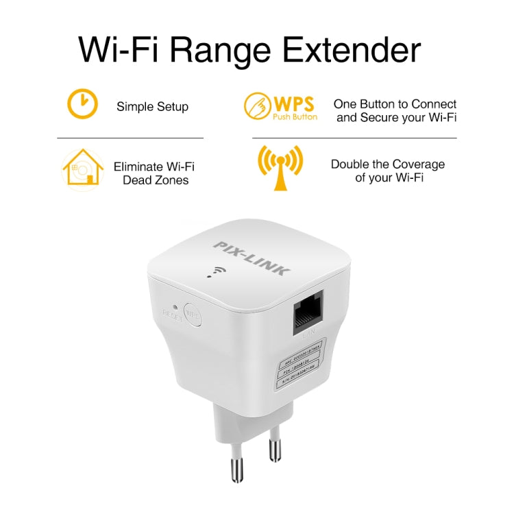 PIXLINK WR12 300Mbps WIFI Signal Amplification Enhanced Repeater, Plug Type:US Plug - free shipping - PMC TechLife - Order now!