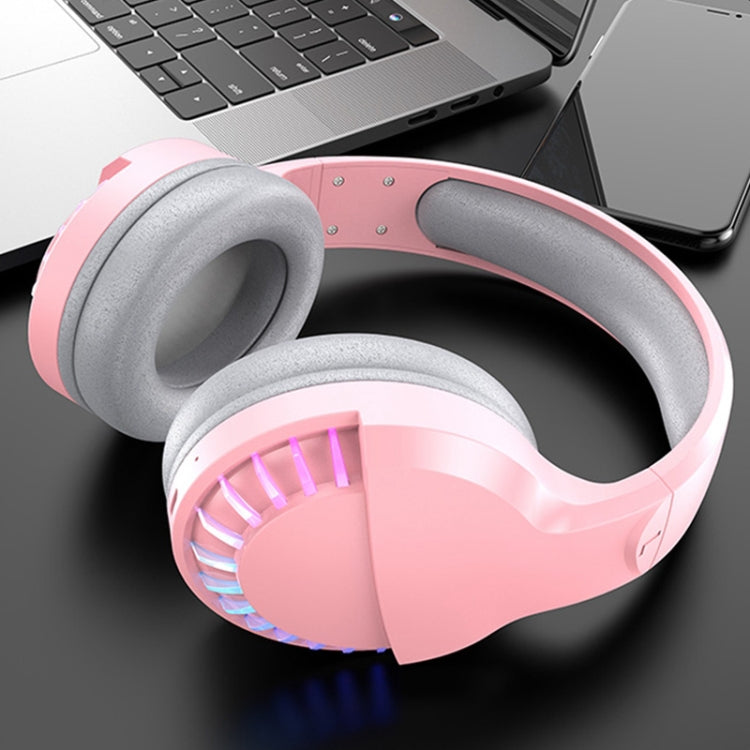 SH33 Bluetooth Wired Dual-mode RGB Headset Mobile Phone Heavy Bass Noise Reduction Gaming Headset( Pink) - Multimedia Headset by PMC TechLife | Online Shopping South Africa | PMC TechLife