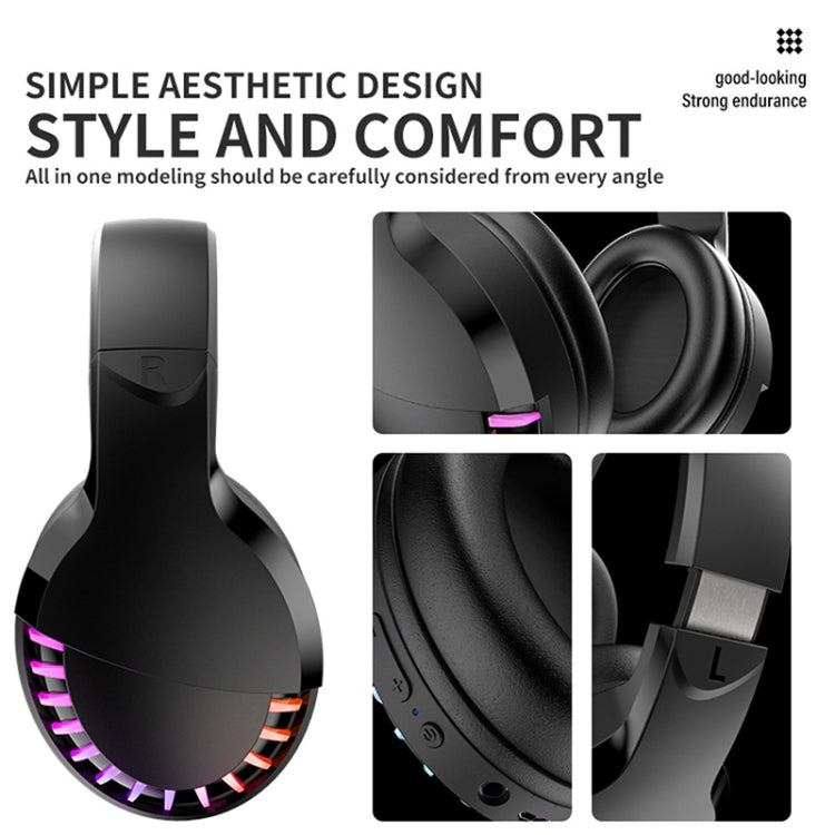 SH33 Bluetooth Wired Dual-mode RGB Headset Mobile Phone Heavy Bass Noise Reduction Gaming Headset( Pink) - Multimedia Headset by PMC TechLife | Online Shopping South Africa | PMC TechLife