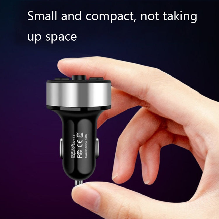 Halo Car MP3 Bluetooth Player Car Charger Car FM Transmitter 3.1A Car Charger(Elegant Black) - Car Charger by PMC TechLife | Online Shopping South Africa | PMC TechLife