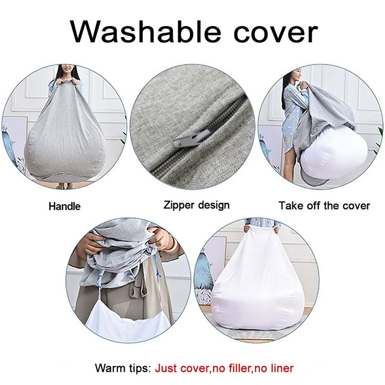 Lazy Sofa Bean Bag Chair Fabric Cover, Size: 80x90cm(Black) - Sofa Covers & Chair Covers by PMC TechLife | Online Shopping South Africa | PMC TechLife | Buy Now Pay Later Mobicred