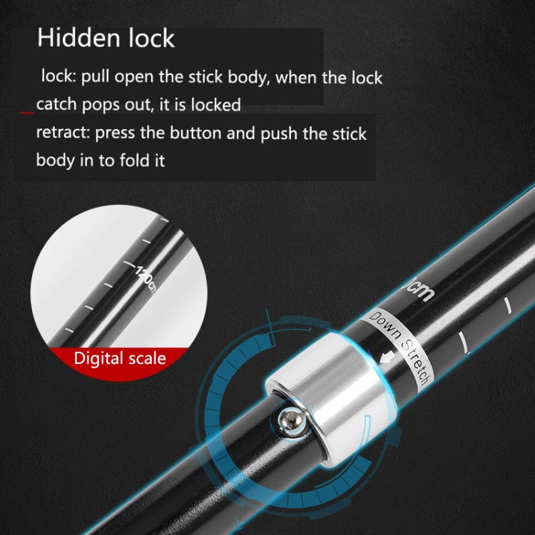 TANERDD TR-D0001 Trekking Poles Aluminum Alloy Folding Outdoor Handrails Trekking Walking Sticks(Short Model (Black)) - Folding Crutch by PMC TechLife | Online Shopping South Africa | PMC TechLife | Buy Now Pay Later Mobicred