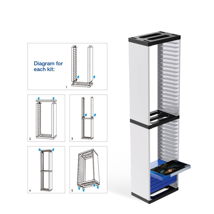DOBE Console Game Cd Storage Rack Can Accommodate 36 Double-Layer Disc Racks For PS5 - free shipping - PMC TechLife - Order now!