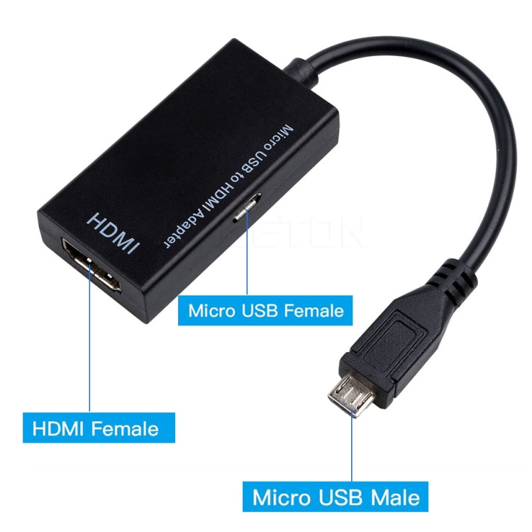 Micro USB To HDMI Female Adapter Cable 1080P HD for MHL Device HDTV Adapters For Samsung / Huawei - Audio Adapter by PMC TechLife | Online Shopping South Africa | PMC TechLife