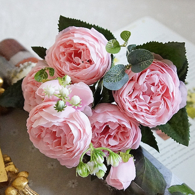 5 PCS Artificial Rose Flowers Small Bouquet Flores Home Party Wedding Fake Flower Decoration(Pink and Magenta) - free shipping - PMC TechLife - Order now!