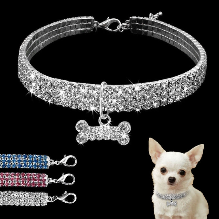Bling Rhinestone Dog Collar Crystal Puppy Chihuahua Pet Dog Collars Leash For Small Dogs Mascotas Accessories, Size:S (White) - free shipping - PMC TechLife - Order now!