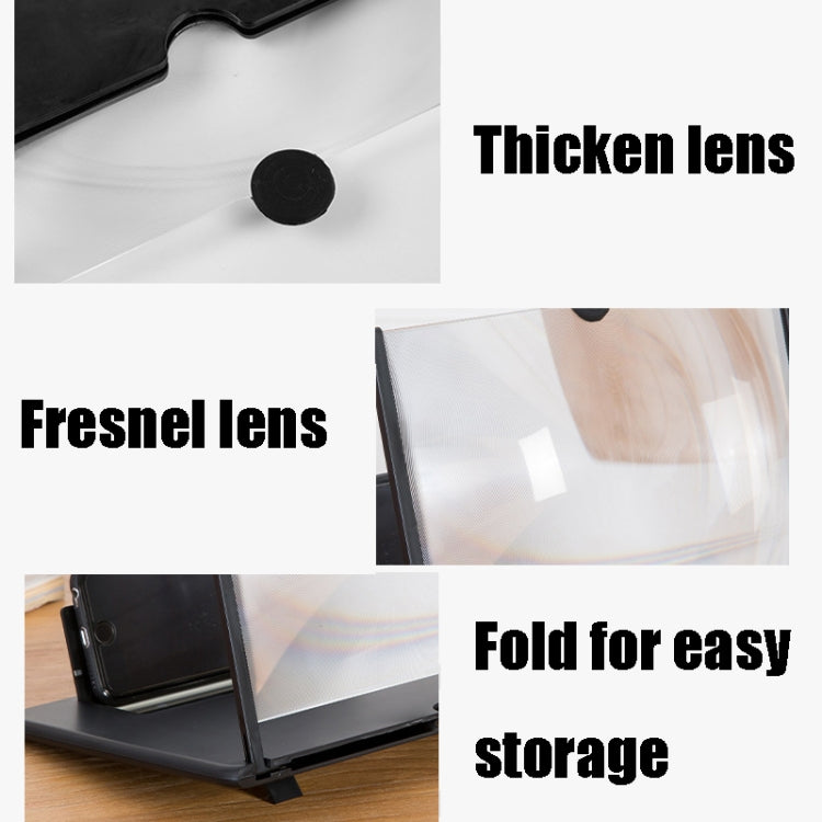 12 inch Pull-out Typed Ultra-clear 3D Mobile Phone Screen Stretching Bracket Amplifier(Black) - Screen Magnifier by PMC TechLife | Online Shopping South Africa | PMC TechLife