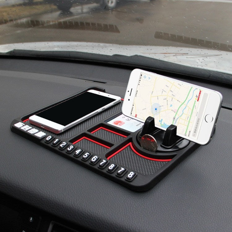 Car Interior Car Multifunctional Instrument Panel Storage Pad Car Phone Bracket Anti-slip Pad With Stop, Style:Rotating Red Circle - Car Holders by PMC TechLife | Online Shopping South Africa | PMC TechLife