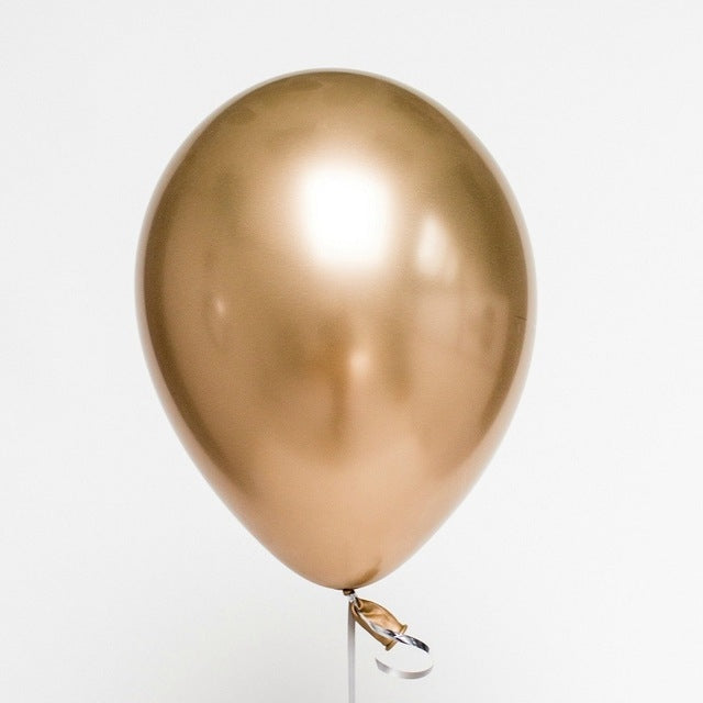 50 PCS 12inch Glossy Metal Pearl Latex Balloons Metallic Color Inflatable Air Ball Birthday Party Decor(Gold) - free shipping - PMC TechLife - Order now!