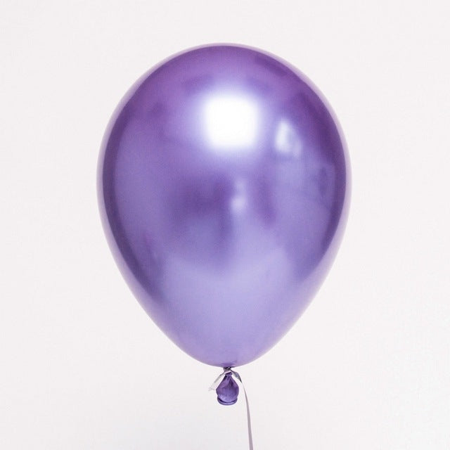 50 PCS 12inch Glossy Metal Pearl Latex Balloons Metallic Color Inflatable Air Ball Birthday Party Decor(Purple) - Balloons by PMC TechLife | Online Shopping South Africa | PMC TechLife