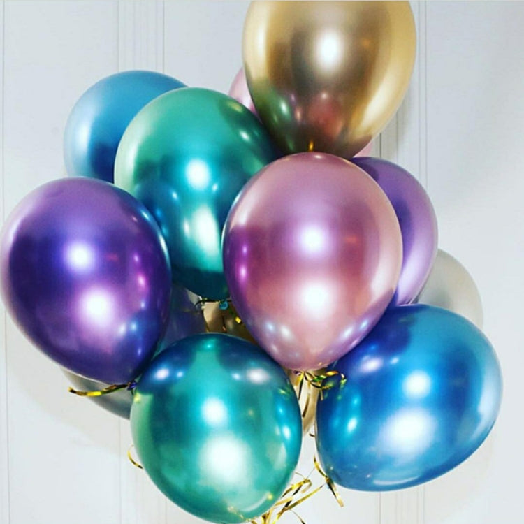50 PCS 12inch Glossy Metal Pearl Latex Balloons Metallic Color Inflatable Air Ball Birthday Party Decor(Blue) - Balloons by PMC TechLife | Online Shopping South Africa | PMC TechLife