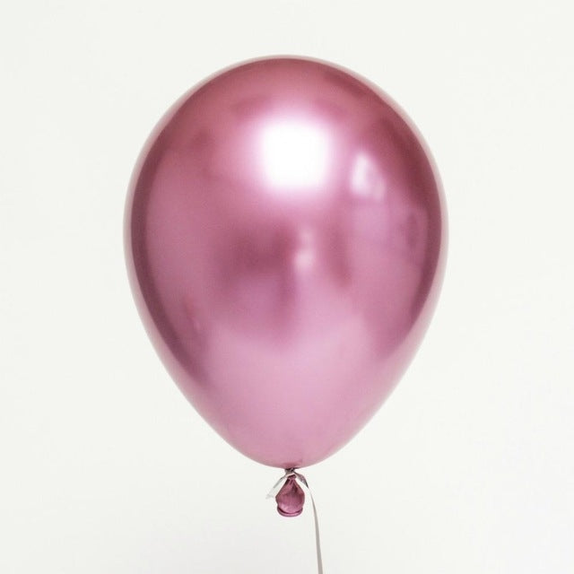 50 PCS 12inch Glossy Metal Pearl Latex Balloons Metallic Color Inflatable Air Ball Birthday Party Decor(Rose) - Balloons by PMC TechLife | Online Shopping South Africa | PMC TechLife