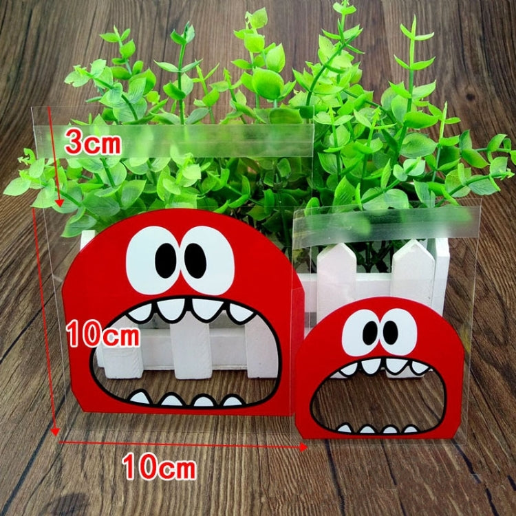100 PCS Cute Big Teech Mouth Monster Plastic Bag Wedding Birthday Cookie Candy Gift OPP Packaging Bags, Gift Bag Size:10x10cm(Red) - free shipping - PMC TechLife - Order now!