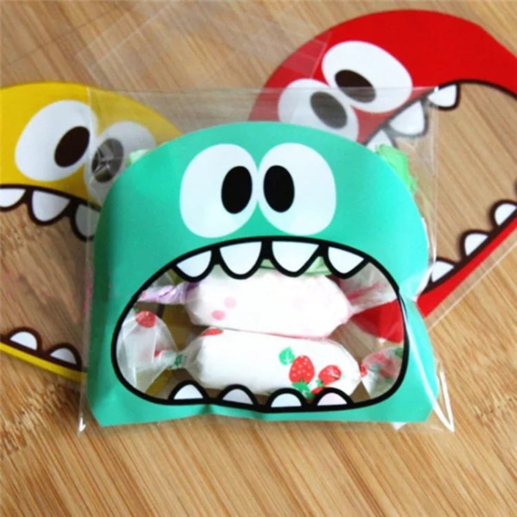 100 PCS Cute Big Teech Mouth Monster Plastic Bag Wedding Birthday Cookie Candy Gift OPP Packaging Bags, Gift Bag Size:10x10cm(Green) - free shipping - PMC TechLife - Order now!