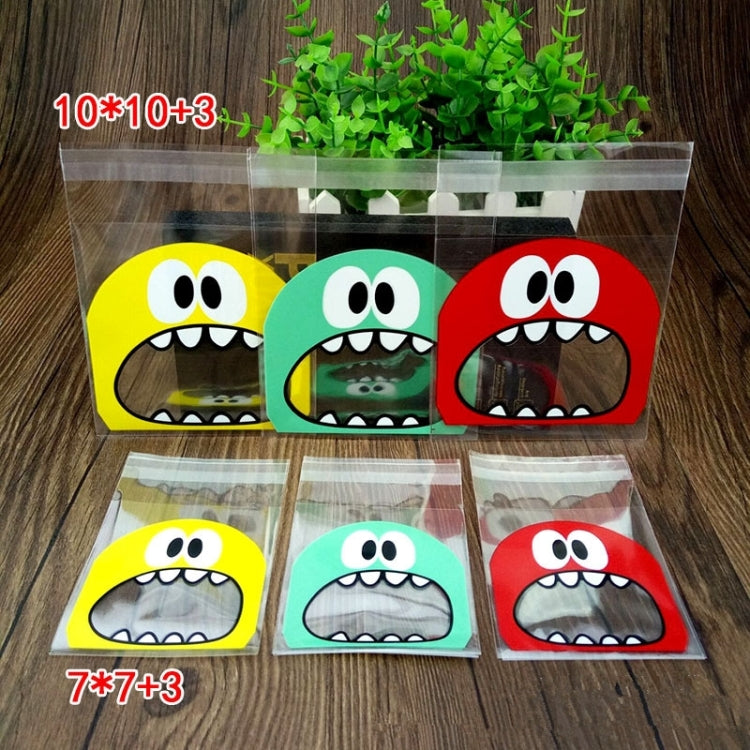 100 PCS Cute Big Teech Mouth Monster Plastic Bag Wedding Birthday Cookie Candy Gift OPP Packaging Bags, Gift Bag Size:10x10cm(Yellow) - free shipping - PMC TechLife - Order now!