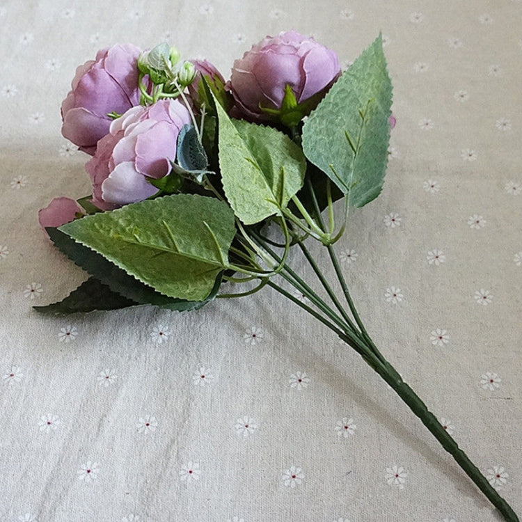 Beautiful Rose Peony Artificial Silk Flowers Small Bouquet Fores Home Party Spring Wedding Decoration Fake Flower(Pink and dark pink) - free shipping - PMC TechLife - Order now!