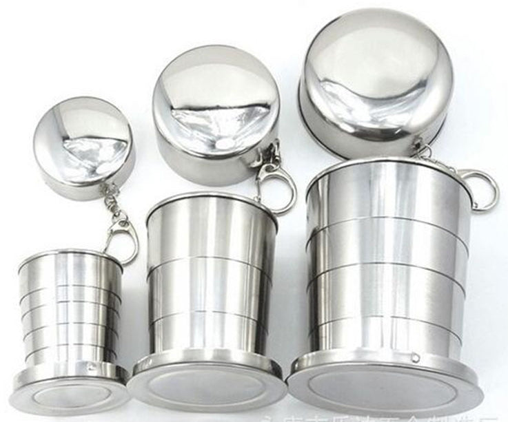 Stainless Steel Camping Folding Cup Traveling Outdoor Camping Hiking Mug Portable Collapsible Cup L 250ML - Cookwares & Tablewares by PMC TechLife | Online Shopping South Africa | PMC TechLife