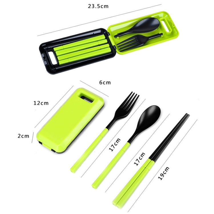 3 in 1 ABS Folding Dinnerware Cutlery Fork Chopsticks Set with Storage Box Outdoor Camping Hiking Traveling Tableware Set(Orange) - free shipping - PMC TechLife - Order now!