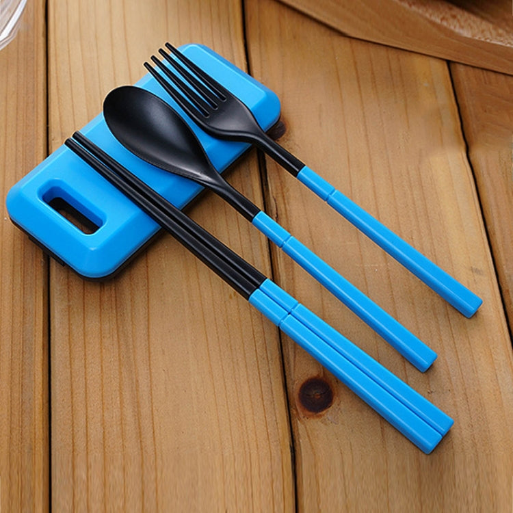 3 in 1 ABS Folding Dinnerware Cutlery Fork Chopsticks Set with Storage Box Outdoor Camping Hiking Traveling Tableware Set(Orange) - free shipping - PMC TechLife - Order now!