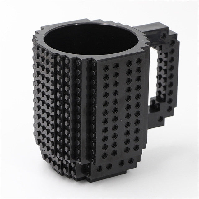Building Blocks Design Creative Milk Mug Coffee Cup Build-on Brick Drinking Water Holder, Value:301-400ml(Black) - Drinking Tools by PMC TechLife | Online Shopping South Africa | PMC TechLife