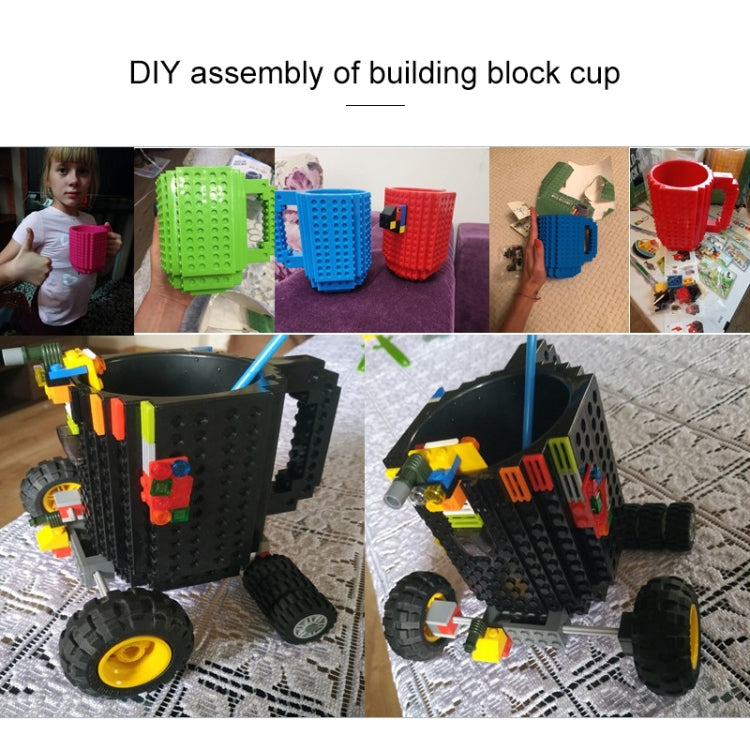 Building Blocks Design Creative Milk Mug Coffee Cup Build-on Brick Drinking Water Holder, Value:301-400ml(Black) - Drinking Tools by PMC TechLife | Online Shopping South Africa | PMC TechLife
