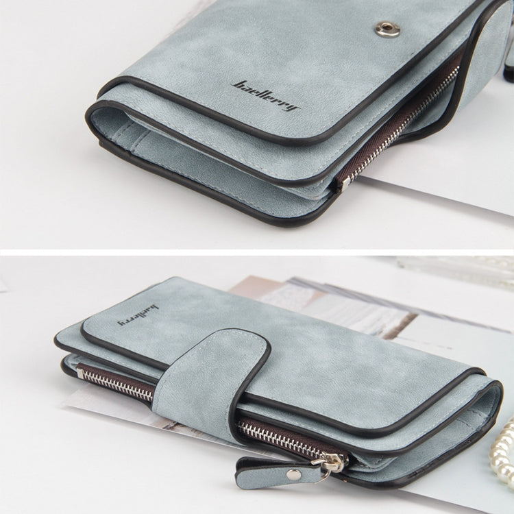 Women Scrub Leather Lady Purses Clutch Long Female Wallet(Light Gray) - Wallets by PMC TechLife | Online Shopping South Africa | PMC TechLife