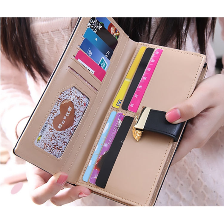 Long Gold Hollow Leaves Coin Purse Card Holders Wallet for Women(Brown) - Wallets by PMC TechLife | Online Shopping South Africa | PMC TechLife