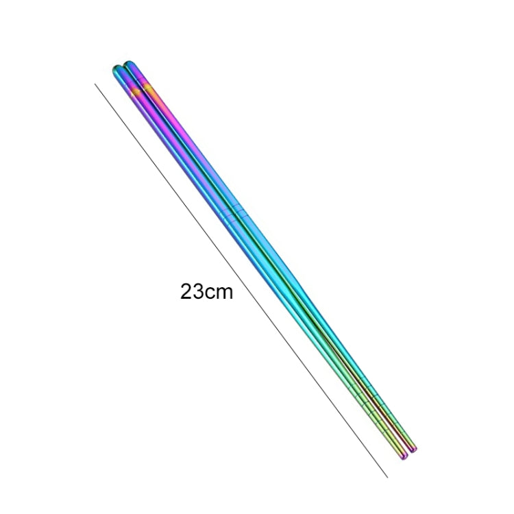 1 Pair Stainless Steel Tableware Colorful Reusable Metal Chopsticks Dishware, Length���23cm(Multicolor) - free shipping - PMC TechLife - Order now!
