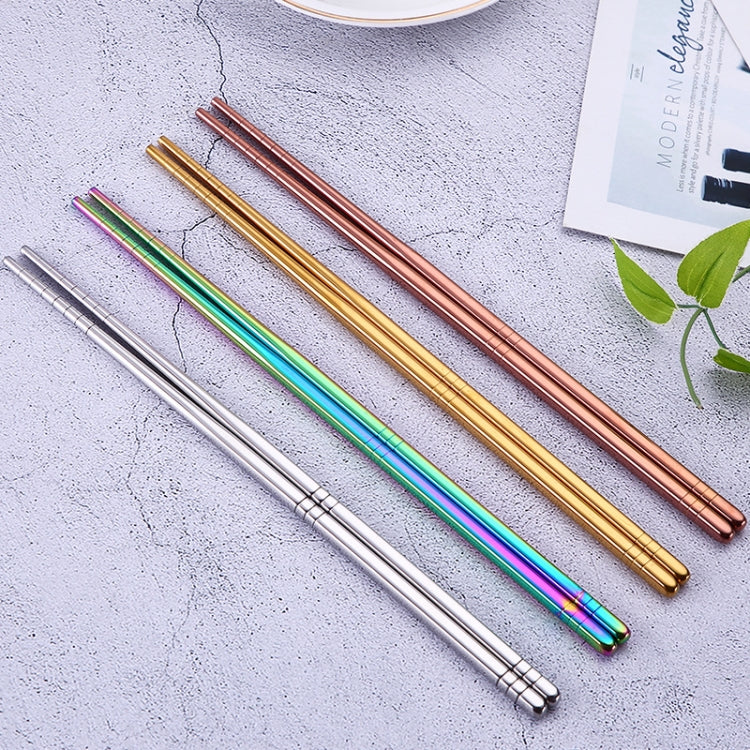 1 Pair Stainless Steel Tableware Colorful Reusable Metal Chopsticks Dishware, Length���23cm(Multicolor) - free shipping - PMC TechLife - Order now!