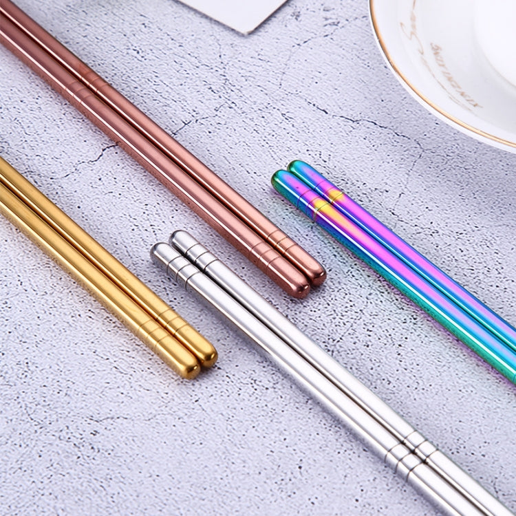 1 Pair Stainless Steel Tableware Colorful Reusable Metal Chopsticks Dishware, Length���23cm(Multicolor) - free shipping - PMC TechLife - Order now!