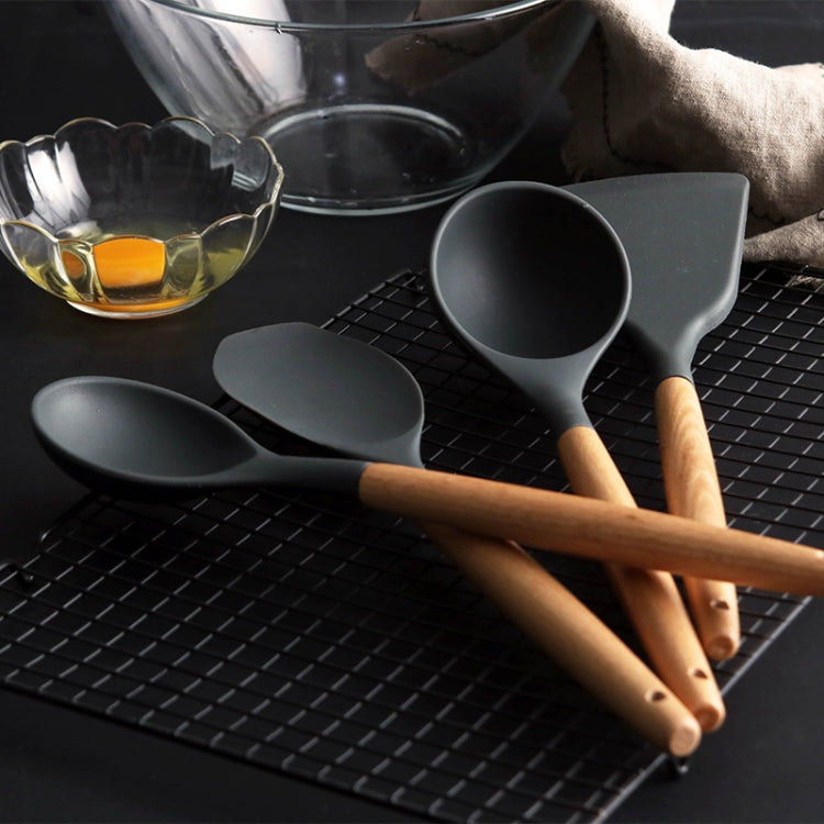 Silicone Wood Handle Spatula Heat-resistant Soup Spoon Non-stick Special Cooking Shovel Kitchen Tools Colander Spoon - free shipping - PMC TechLife - Order now!
