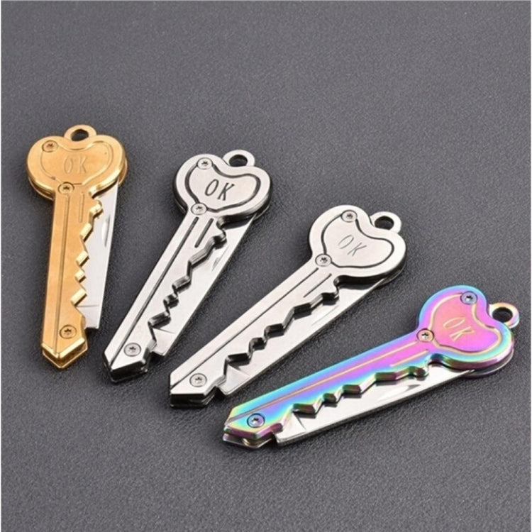 Mini Key Knife Camp Outdoor Keyring Ring Keychain Fold Self Defense Security Multi Tool(Gold) - Self-defense Protection by PMC TechLife | Online Shopping South Africa | PMC TechLife