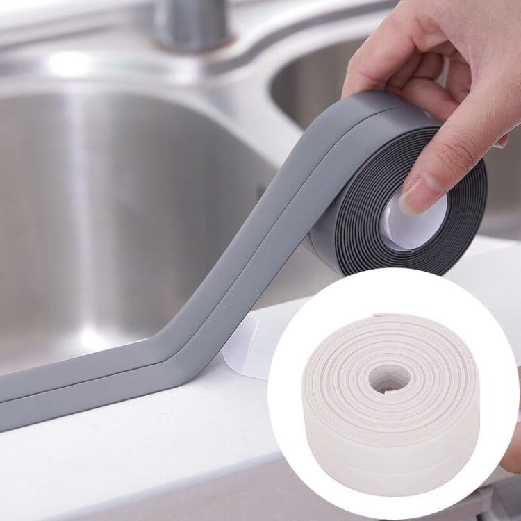 Durable PVC Material Waterproof Mold Proof Adhesive Tape  Kitchen Bathroom Wall Sealing Tape, Width:2.2cm x 3.2m(White) - free shipping - PMC TechLife - Order now!