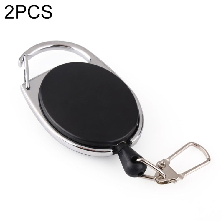 2 PCS Retractable Pull Badge Reel Zinc Alloy ABS ID Lanyard Name Tag Card Badge Key Ring Chain Clips - Name Card Holder by PMC TechLife | Online Shopping South Africa | PMC TechLife | Buy Now Pay Later Mobicred