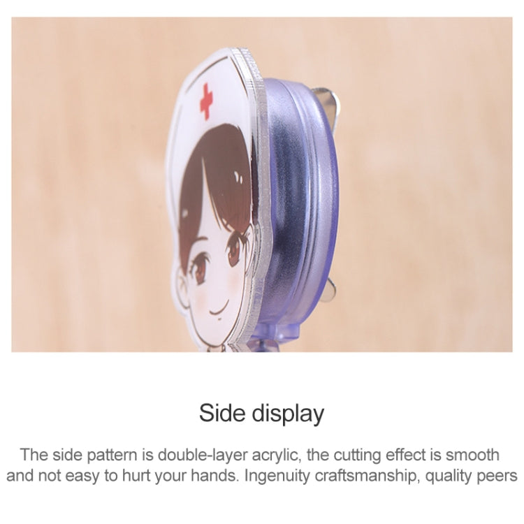 Doctor Head Pattern Cute Retractable Badge Reel Student Nurse ID Name Card Badge - Name Card Holder by PMC TechLife | Online Shopping South Africa | PMC TechLife